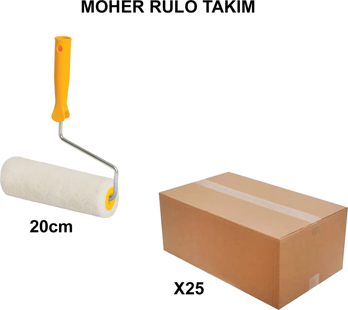 İZMİR FIRÇA Izmir Fırça Arge Toptan Moher Rulo Takım 20CM-25 Adet 011298