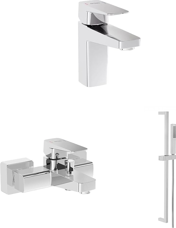 Root Square Lavabo Bataryası + Banyo Bataryası + Sticx El Duşu Takımı Seti