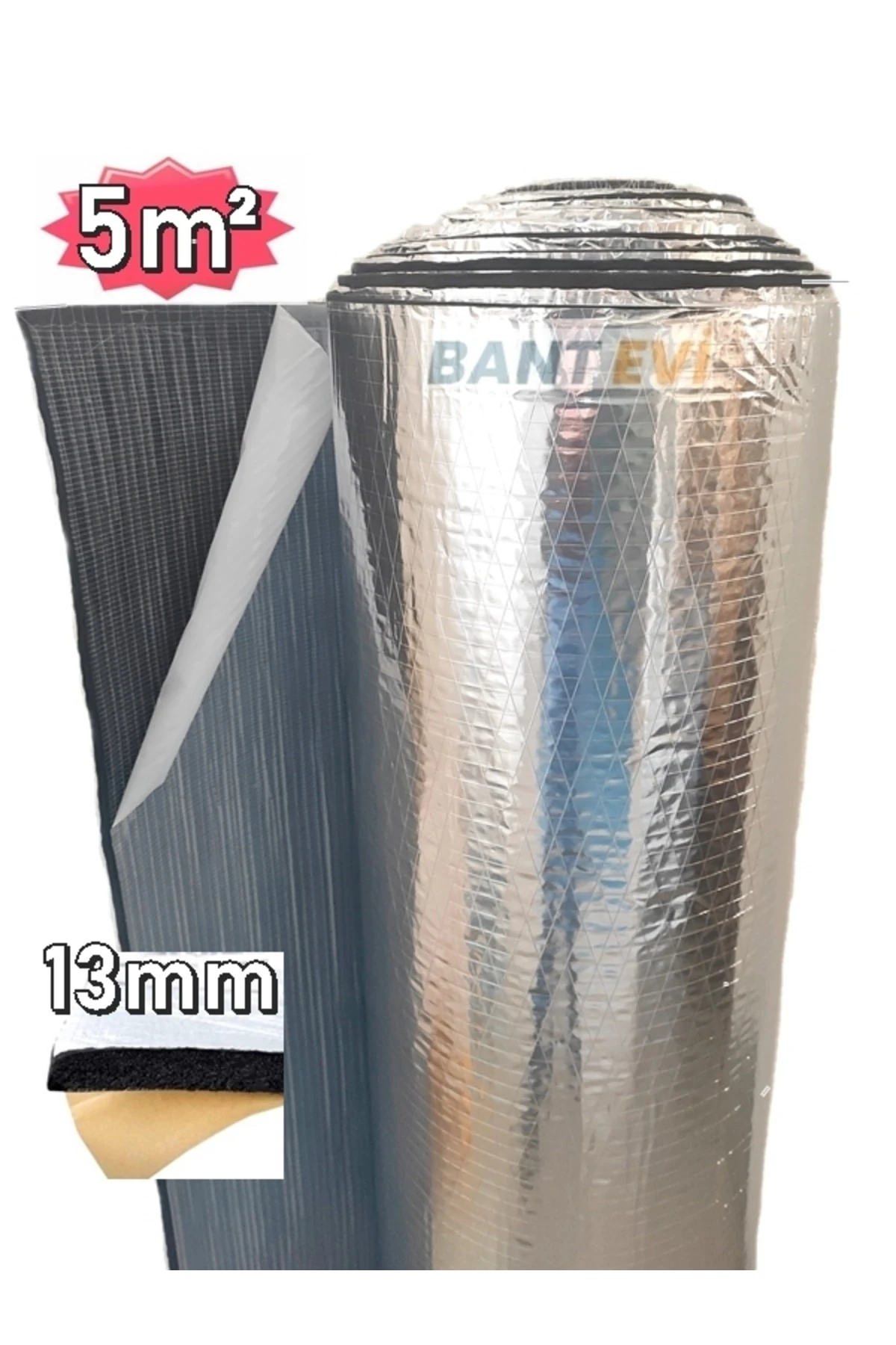 Oto Ses Yalıtım Malzemesi Folyolu 5m2 Araç Karavan Ses Isı Izolasyonu Süngeri 13mm Yapışkanlı