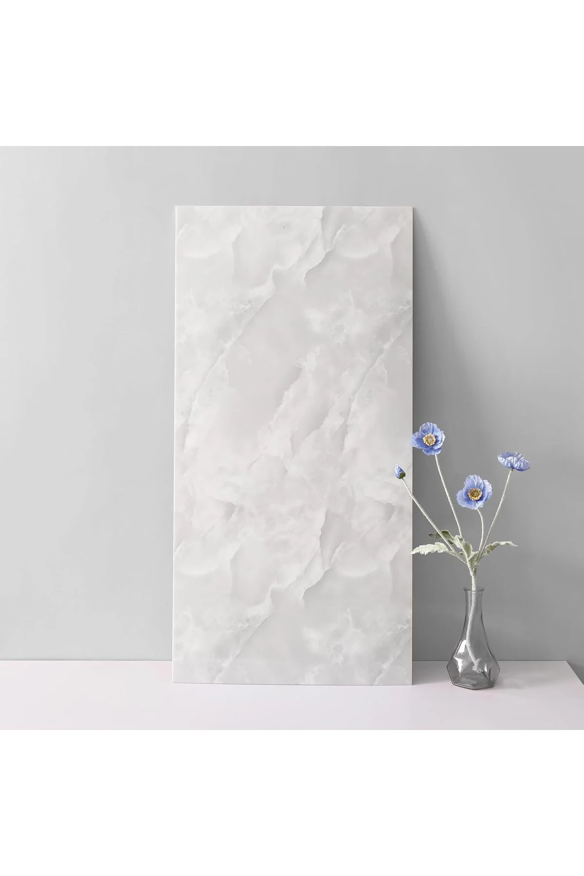 30x60 Cm Mermer Desenli Kendinden Yapışkanlı Mutfak Banyo Wc Kaplama Pvc Duvar Paneli