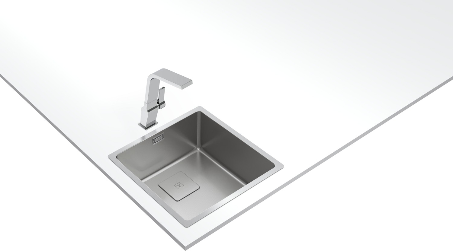 - Flexlınea Pureclean RS15 40.40 - Ankastre/tezgaha Sıfır/tezgahaltı Eviye - Paslanmaz Çelik - 40 cm - 115000053