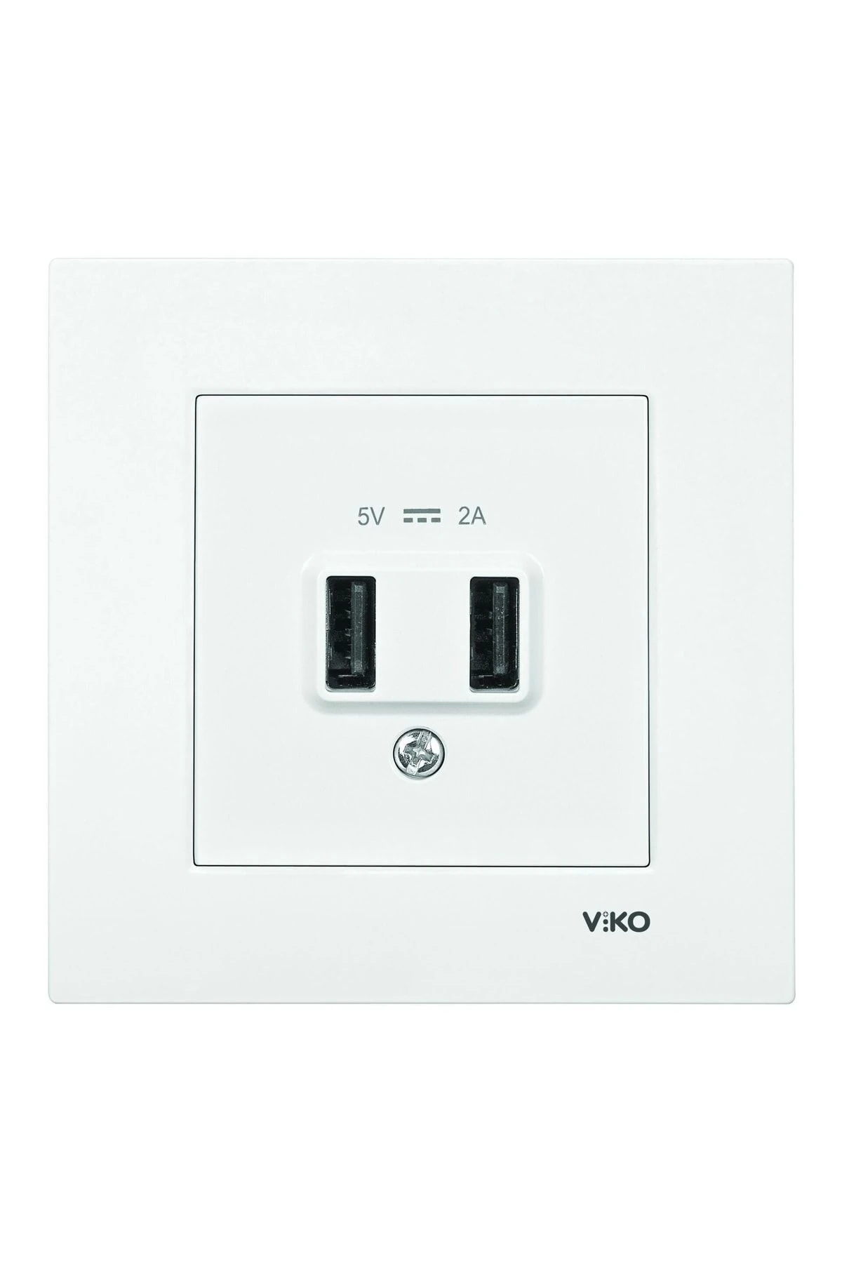 Karre Beyaz Usb Şarj Prizi 5v 2a Çerçeveli