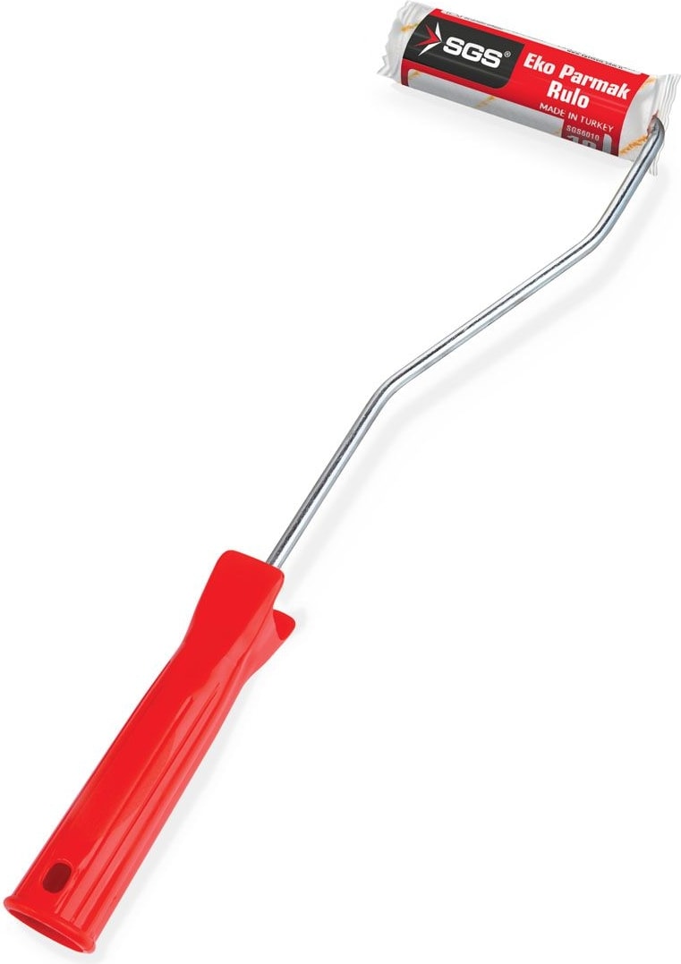 SGS Eko Parmak Rulo 10 cm &  Kestirme Fırça Profesyonel 4.0 (Plastik Saplı)