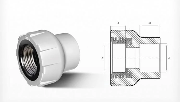 Ege Yıldız Pprc 50X1 1/2 Dişi Adaptör Gri