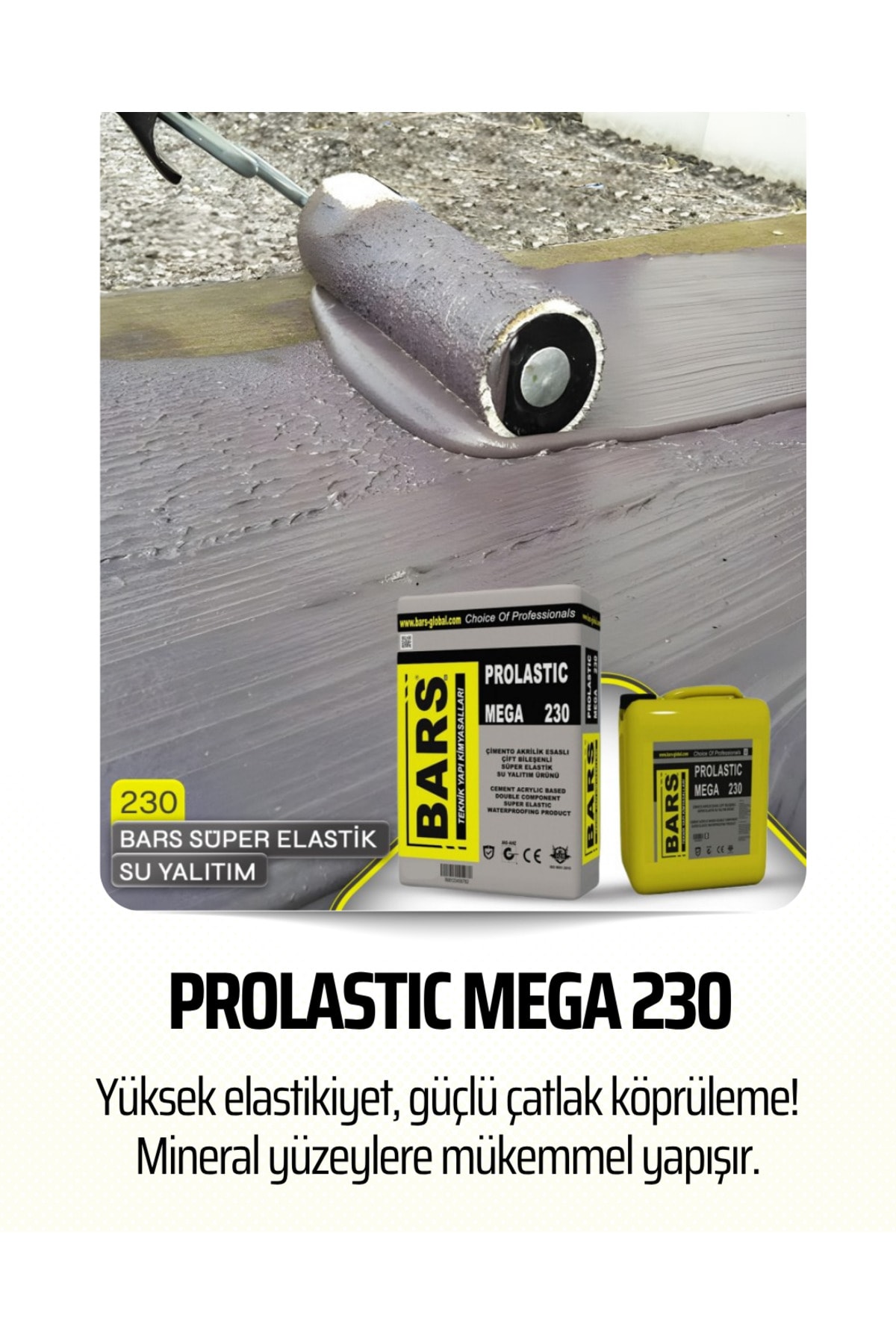 Prolastıc Mega 230 – Yüzey Aderansı Güçlü, Gri Renkli Su Yalıtım Malzemesi 30 Kg Set