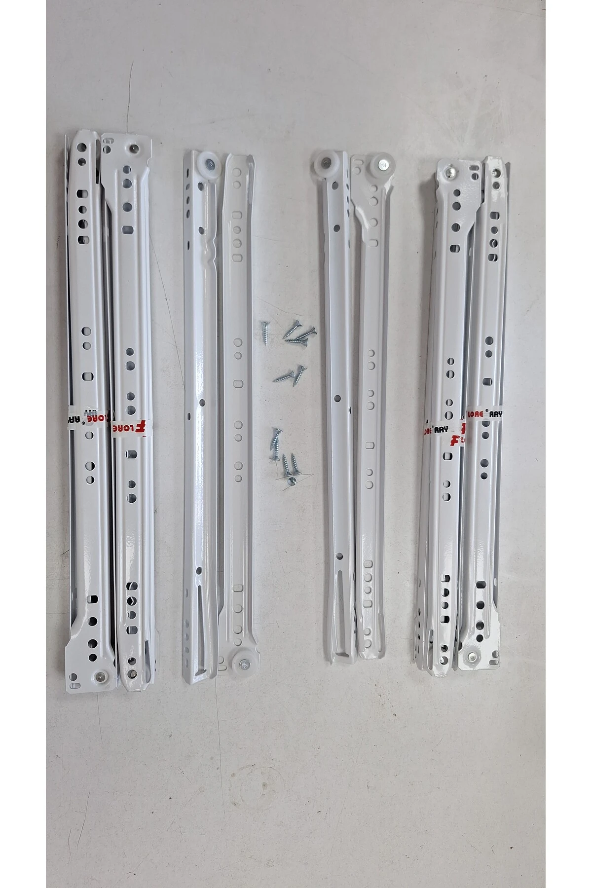 GENEL MARKALAR Klasik Kızaklı Dolap Çekmece Rayı Beyaz 40 Cm (VİDA DAHİL ) - 2 ADET FİYATIDIR