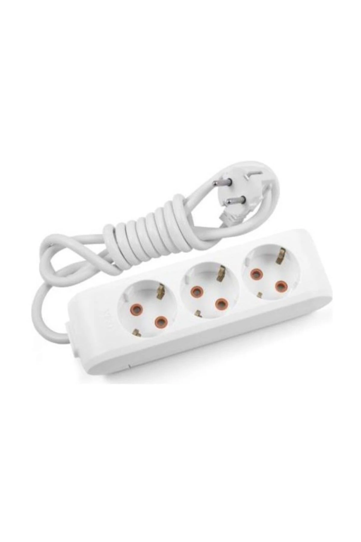 Orijinal Multi-let Üçlü Priz Topraklı Kablolu Çocuk Korumalı 2 m -Beyaz