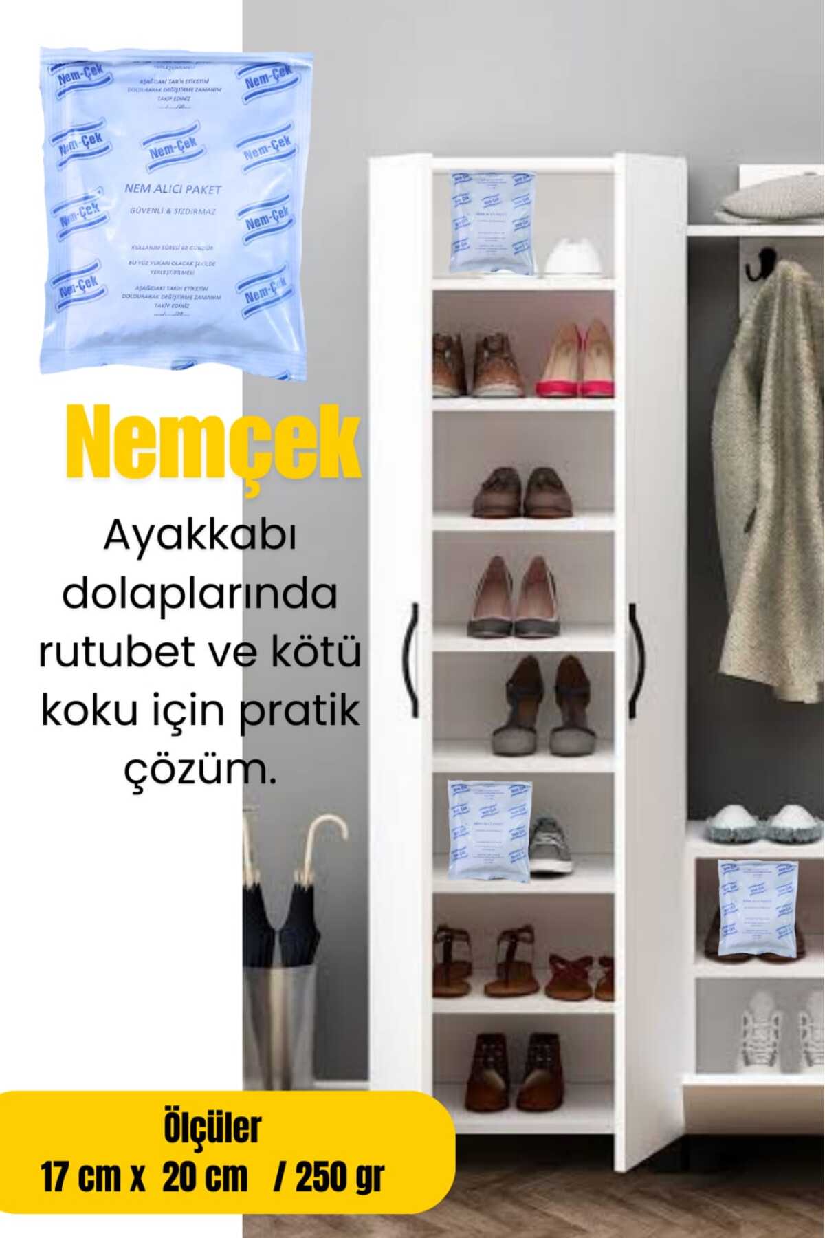 Ev Nemçek, Nem Alıcı Tutucu Rutubet Giderici Önleyici Korozyon Önleyici Koku Giderici 250 gr 1 Paket