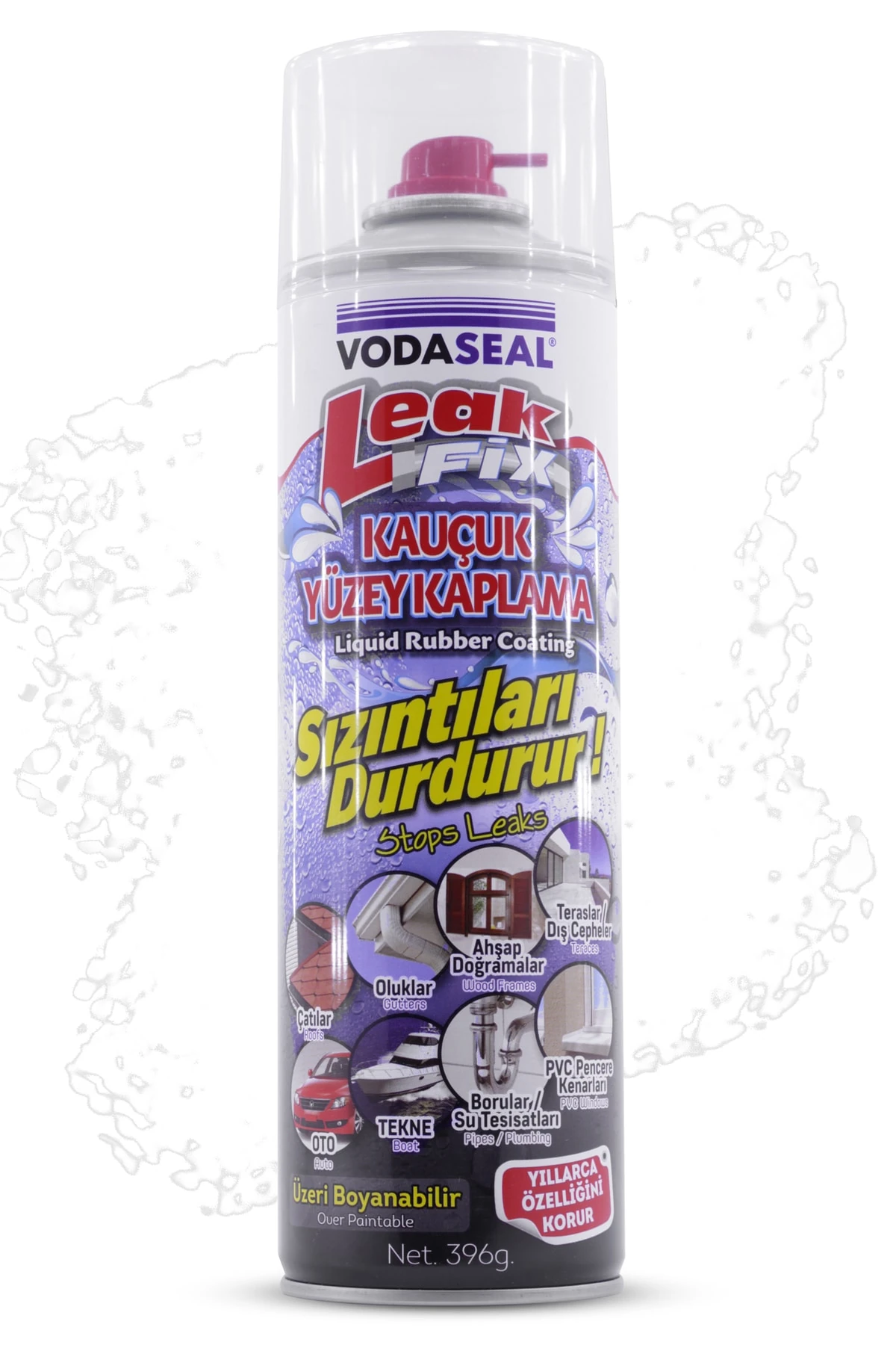 Leak Fix Şeffaf Su Yalıtım Spreyi Su Sızdırmaz Sprey Kauçuk Kaplama Sızıntı Durdurur 396gr