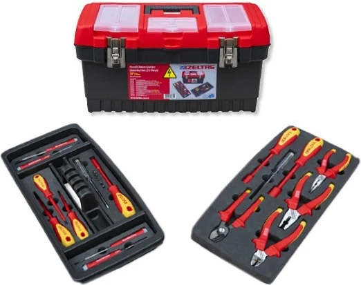 8440001023 19" Plastik Takım Çantası Elektrikçi Set (23 P