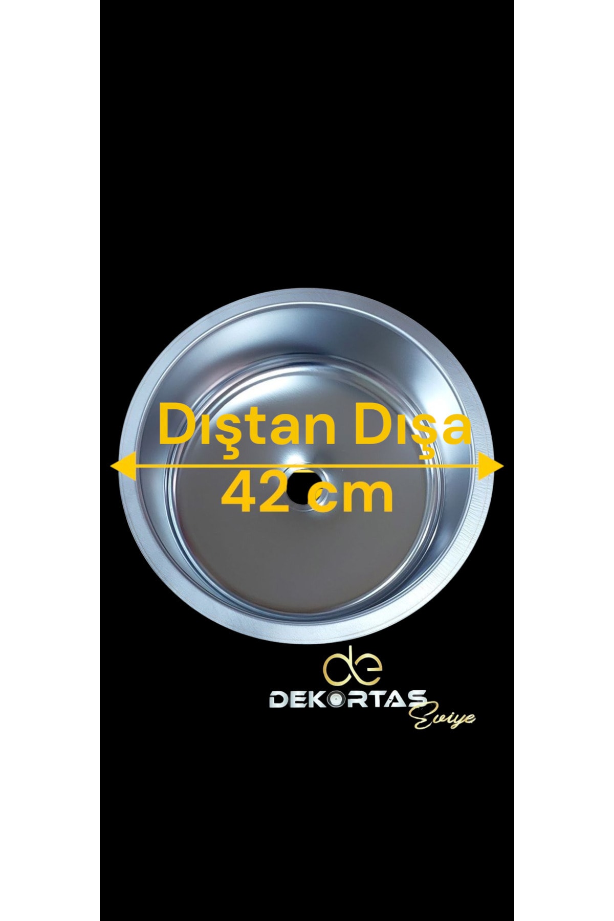 Krom Düz Yuvarlak Evye