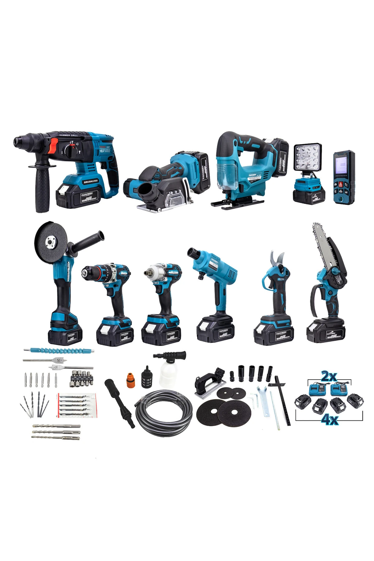 ONBİRLİ SET Ş.HİLTİ+Ş.SPRAL+S.SIKMA+MATKAP+Ş.TESTERE+Ş.MAKAS+Ş.Dekupaj+Lazer Metre+OtoYıkama+Taşlama