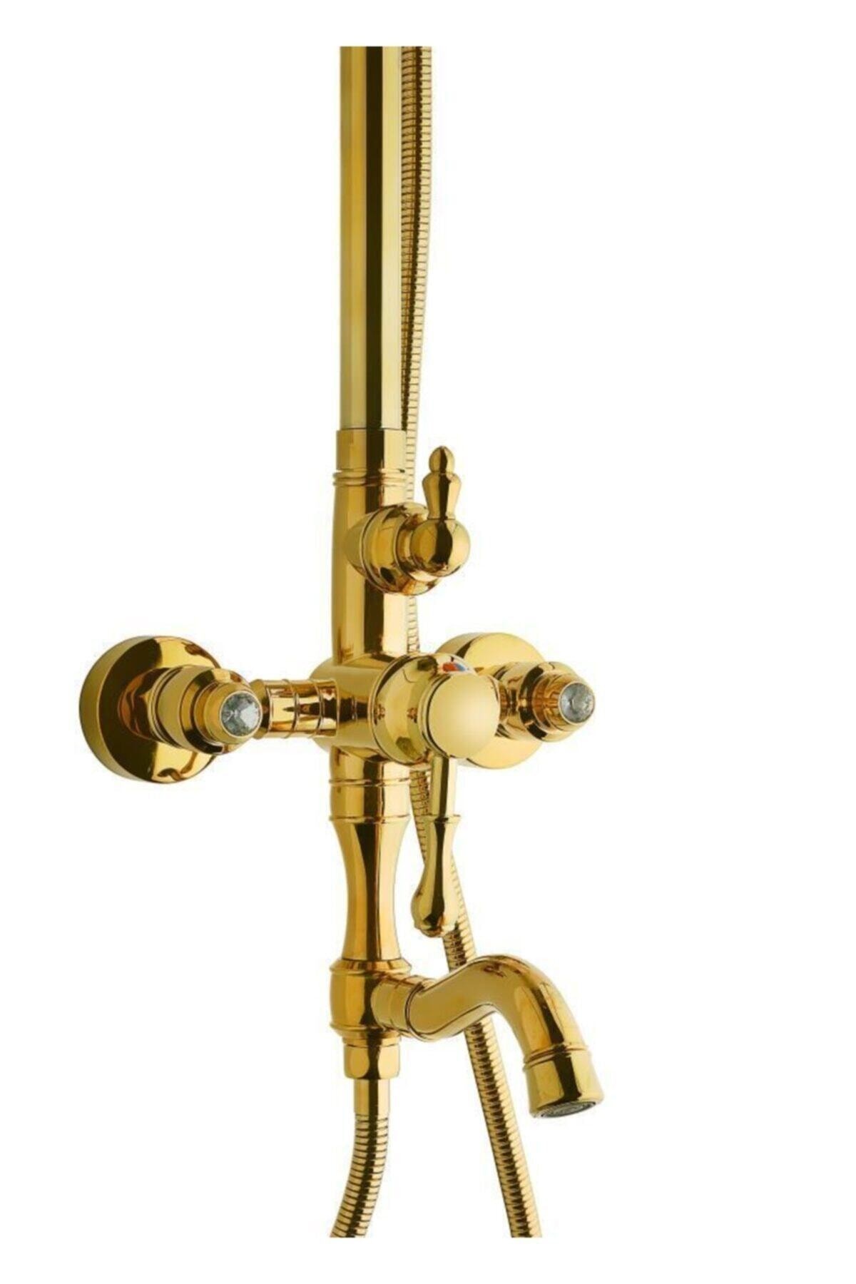 Diamond Classic Gold Yağmurlama Tepe Robot Duş Seti