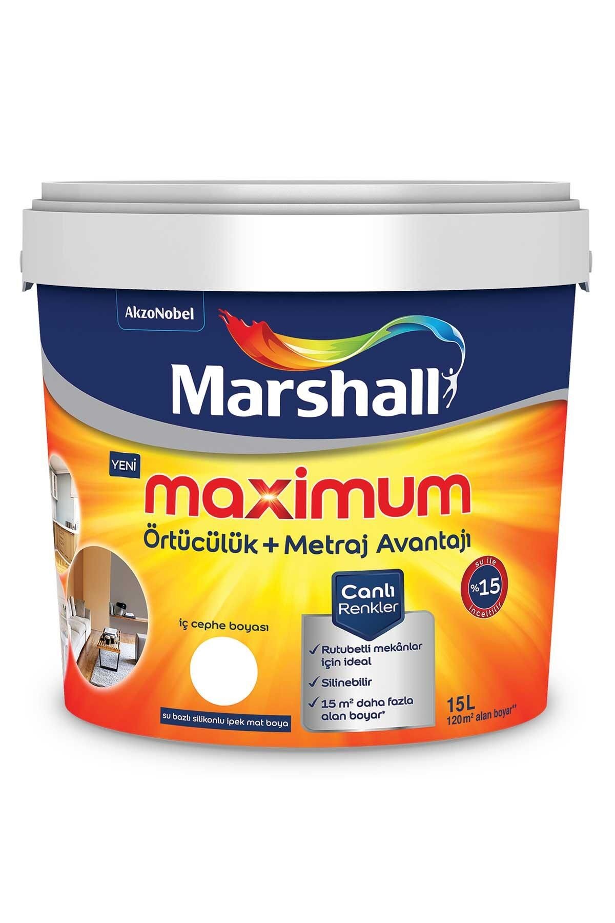 Marshall Maximum Mat Silikonlu Silinebilir İç Cephe Boyası 7,5 lt