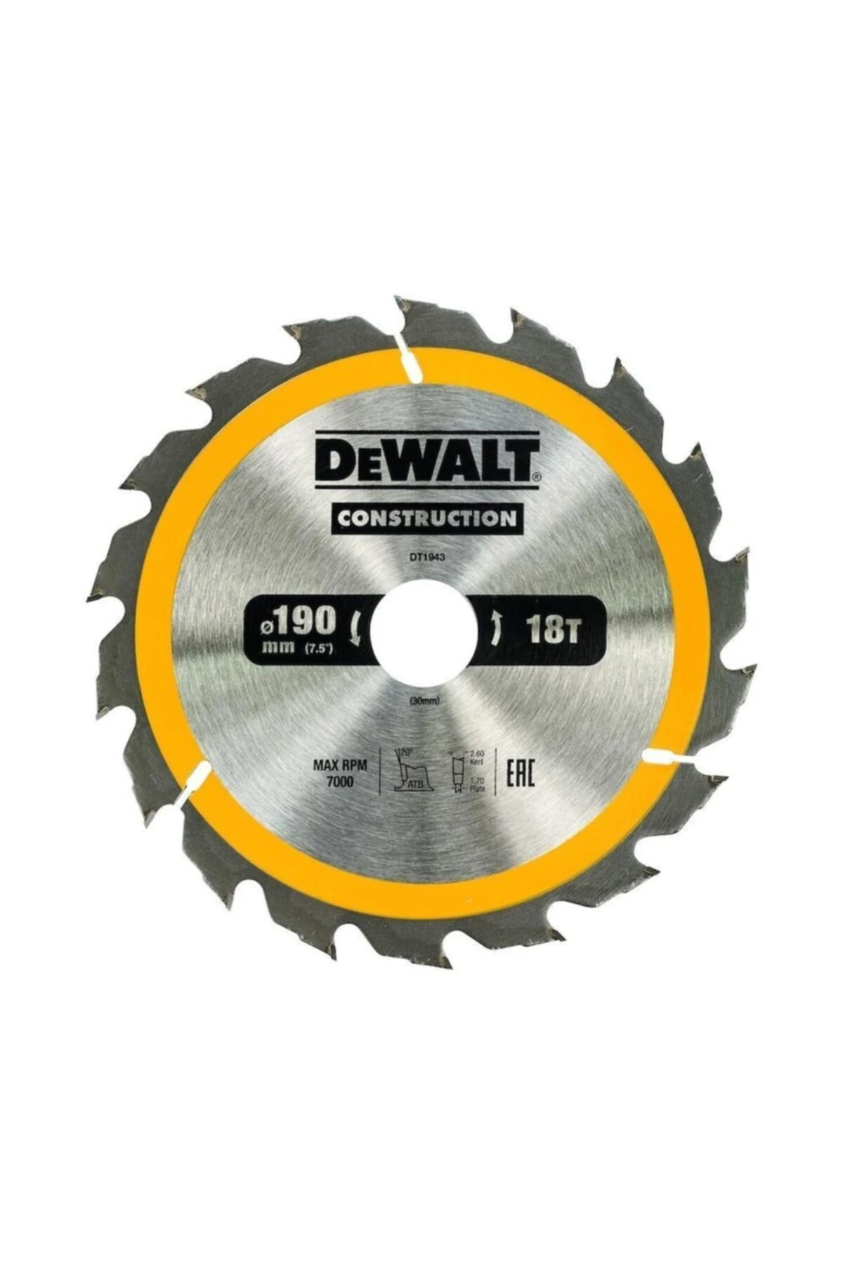 Dt1943 190x30 mm 18 Diş Elmas Testere Bıçağı