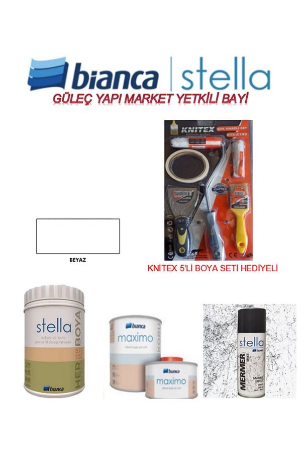Stella Set "mutfak - Tuvalet Banyo - Fayans - Mobilya" Boyamak Için Knitex Boyama Seti Ile Birlikte