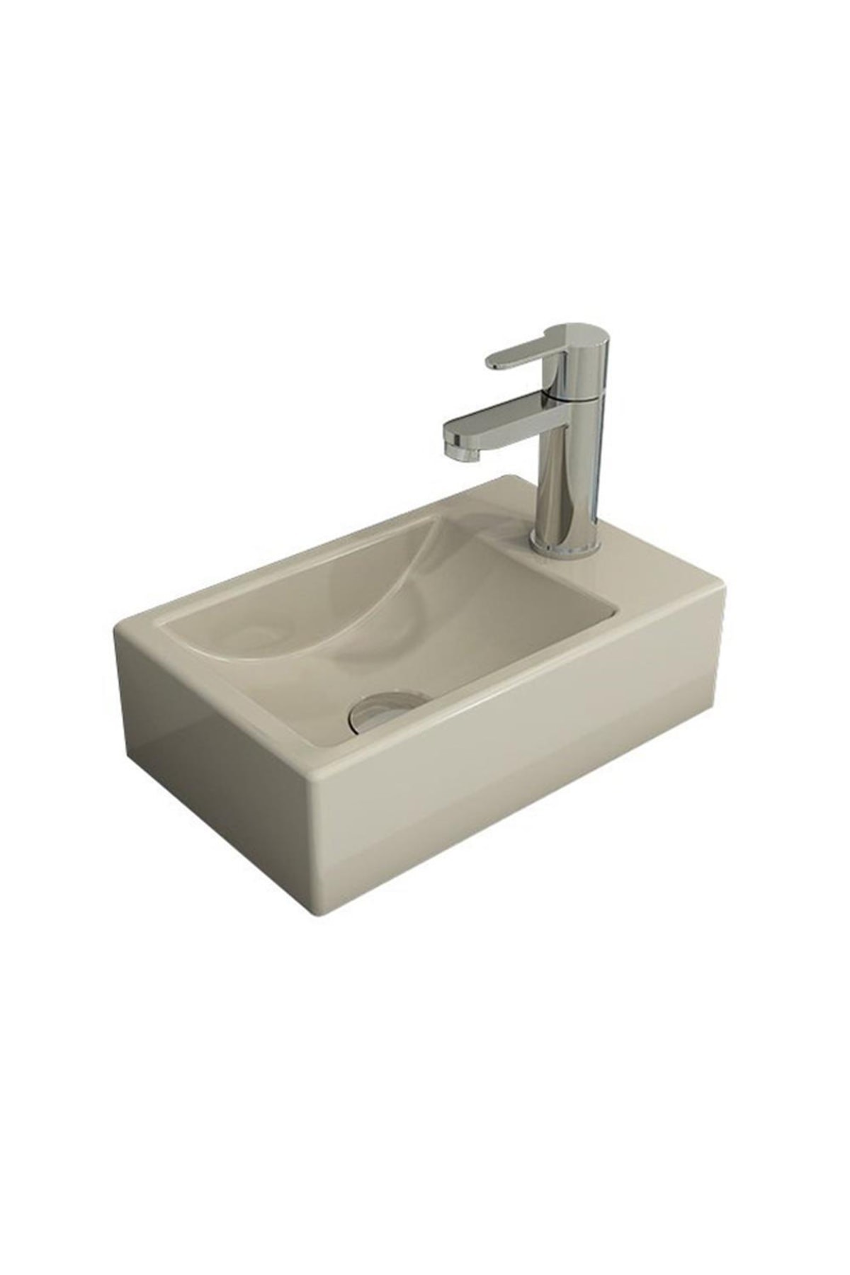 Milano Dar Sağ Lavabo 37 cm Parlak Bisküvi 1419-014-0126