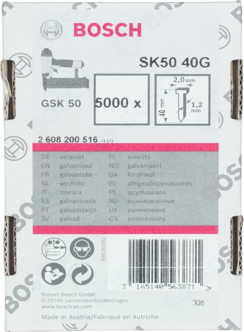 BOSCH GSK 50 ÇİVİSİ 40MM 5000Lİ 200516
