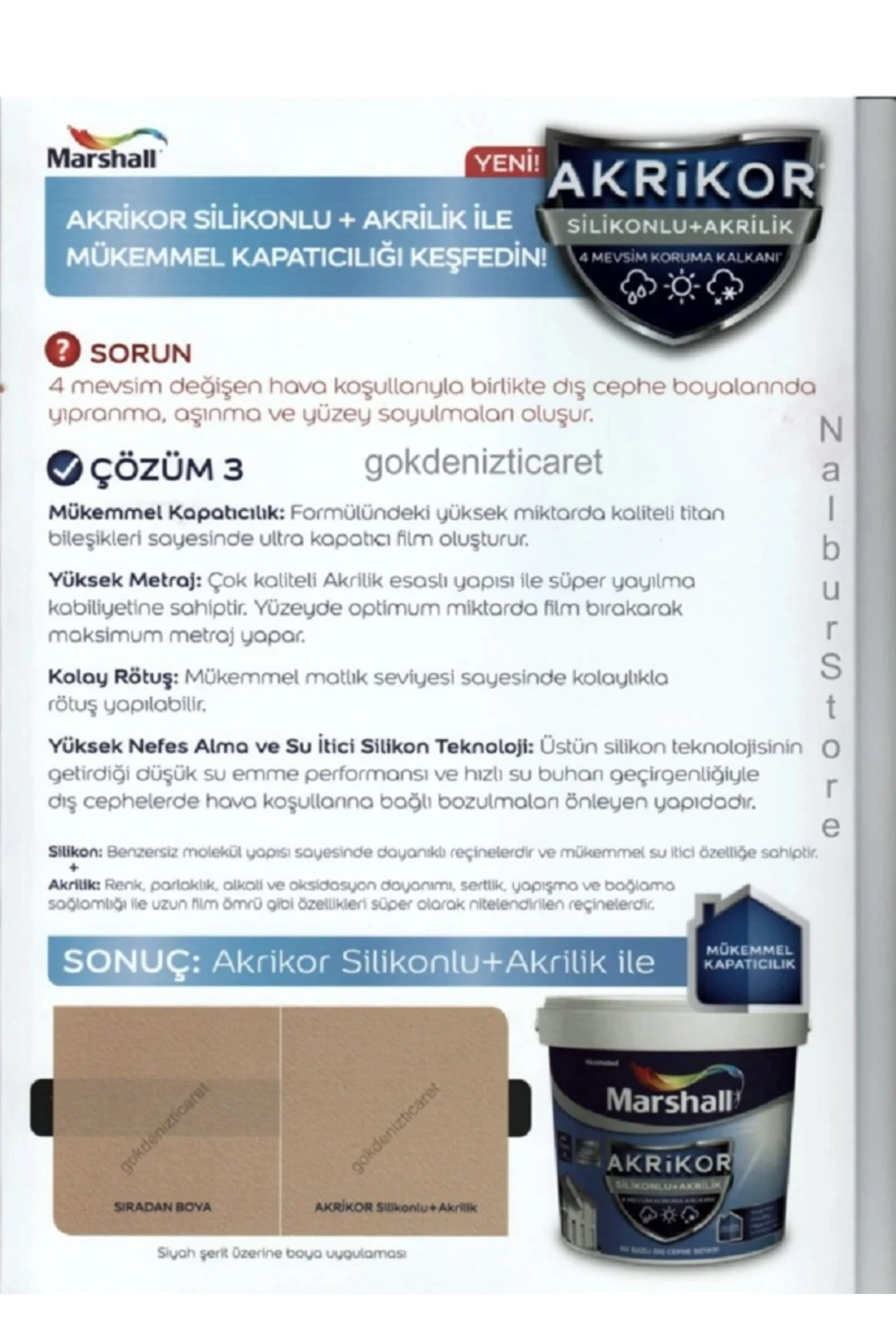 Akrikor Silikonlu Akrilik Dış Cephe Boyası Beyaz ( 4 Mevsim Koruma Kalkanı )