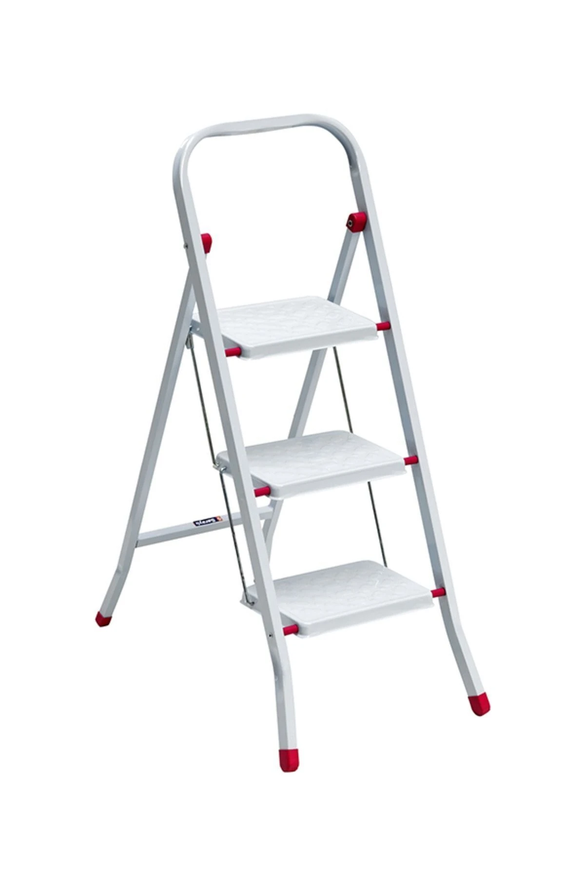 Xxx Pratik Metal Merdiven Beyaz 3 Basamaklı Güvenli Kilit Sistemi Kaymaz Basamaklar