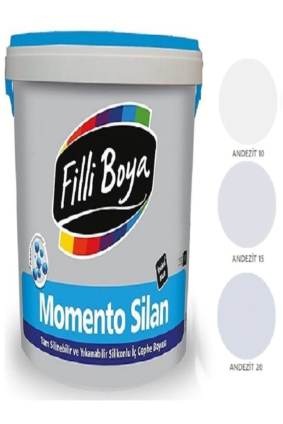 Filli Momento Silan Tam Silinebilir Yıkanabilir Silikonlu Ipek Mat Boya 15lt (andezit 10)