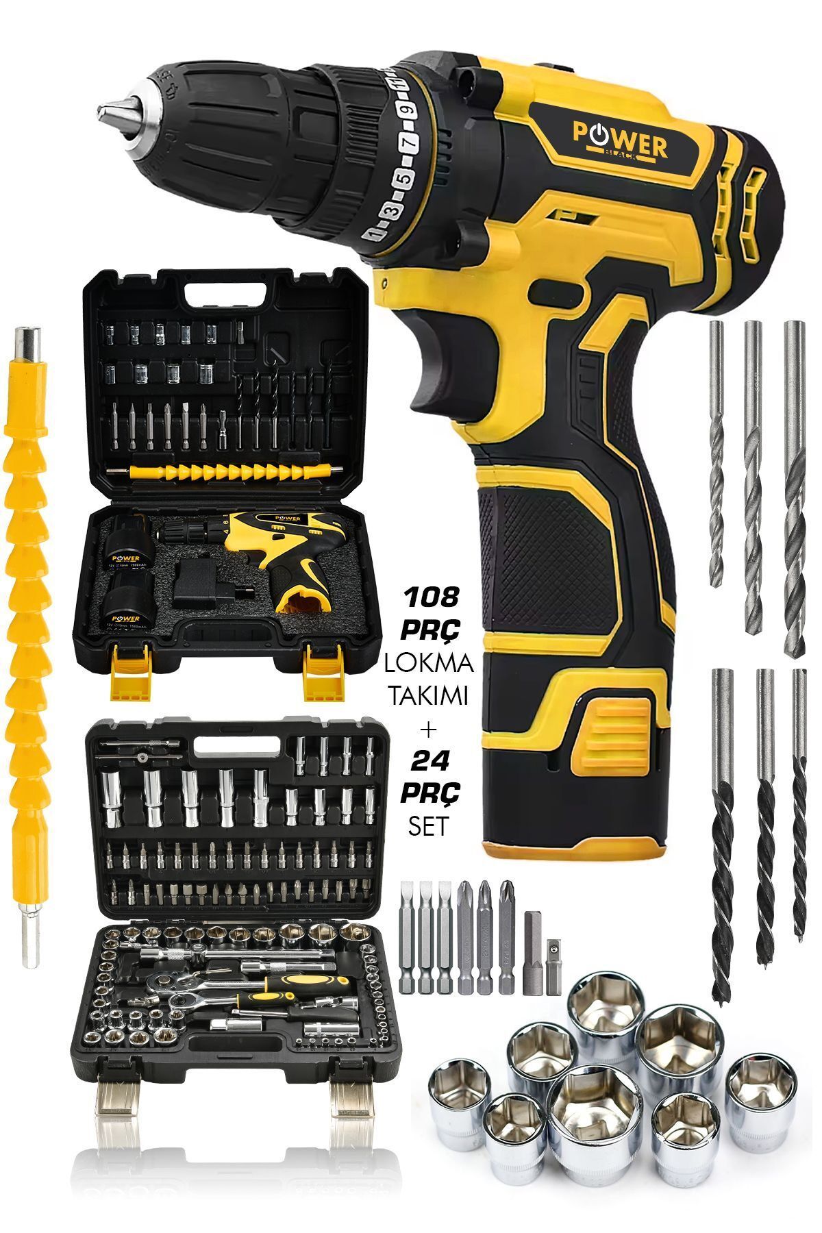 Korumalı Çelik Şanzuman2akülü Matkap 132 Pcs Crv Çeliği Profesyonel Parlak Lokma Takımı Hediyeli
