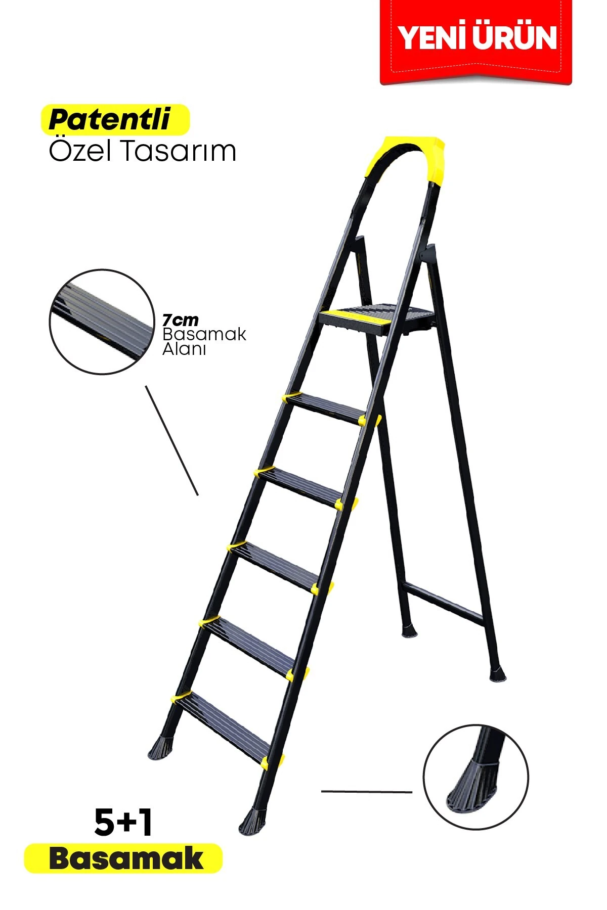 Leo 5+1 Basamaklı Metal Merdiven, leo5