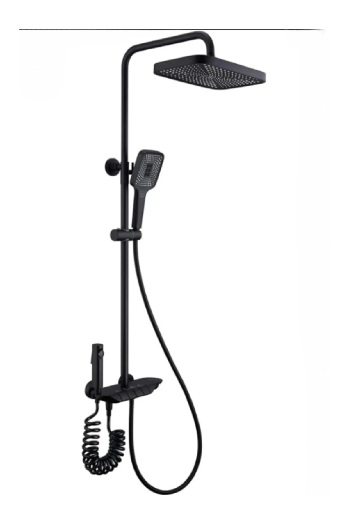 Yedi Yapı Market Piyano Tuşlu Robot Duş Seti Siyah