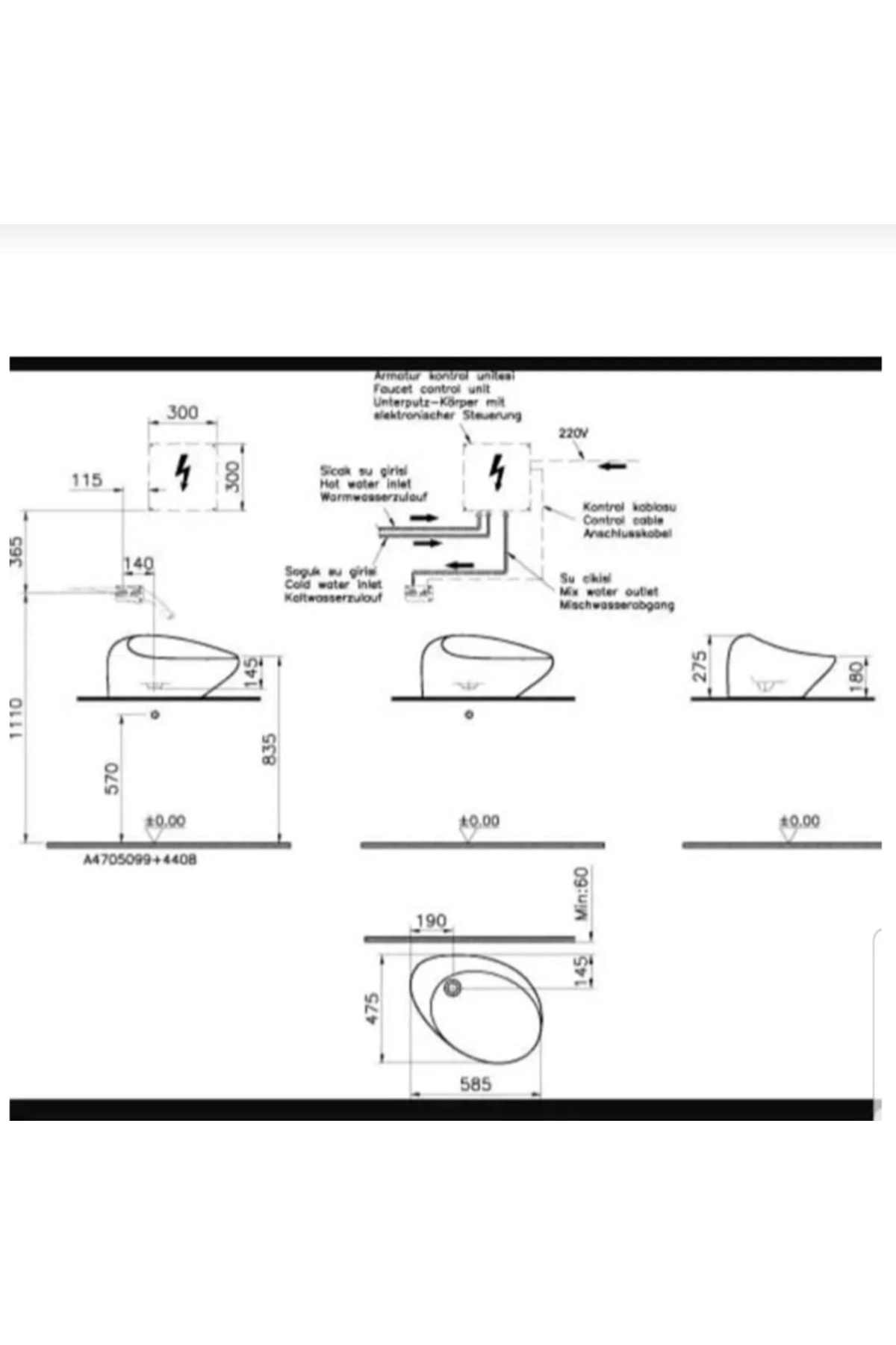 Freedom Tezgah üstü Lavabo 59 cm +  Freedom Asma Klozet 2'li Seti (soft Kapak Dahildir )