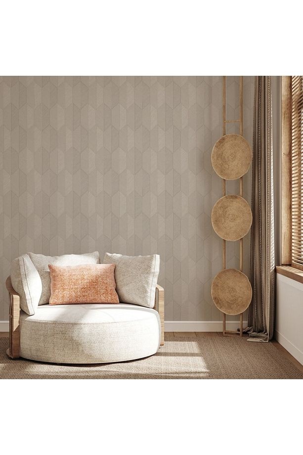Duvar Kağıdı Geometrik Desenli Non-woven Kağıt Taban Vinil Kaplı
