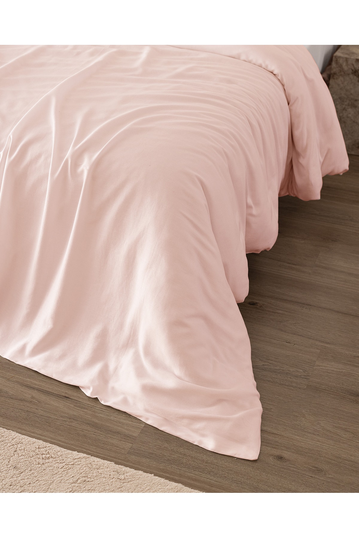 Ciel King Size %100 Pamuk Saten Nevresim - Açık Pudra
