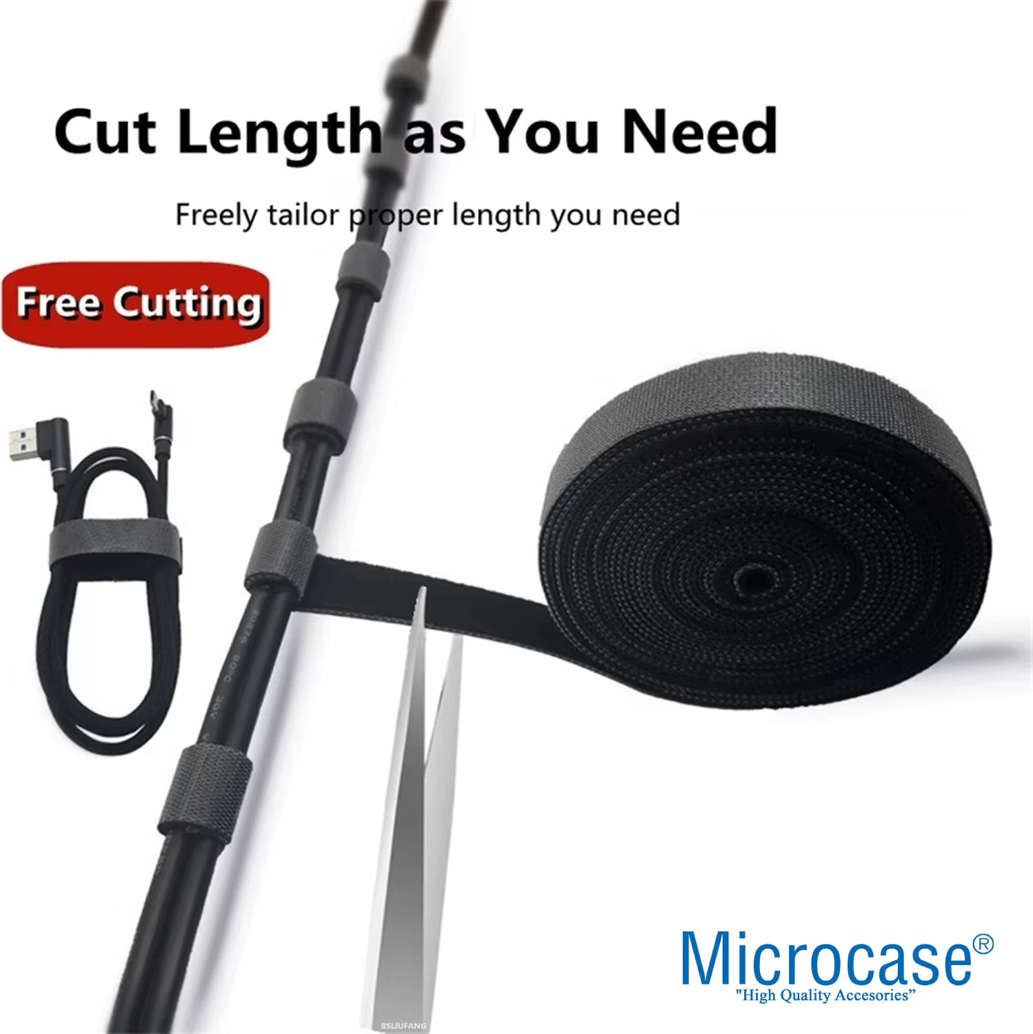 Cırt Cırt Kablo ve Malzeme Düzenleyici Kesilebilir Model 20MM x 1 Metre Cırt Bant - AL5268