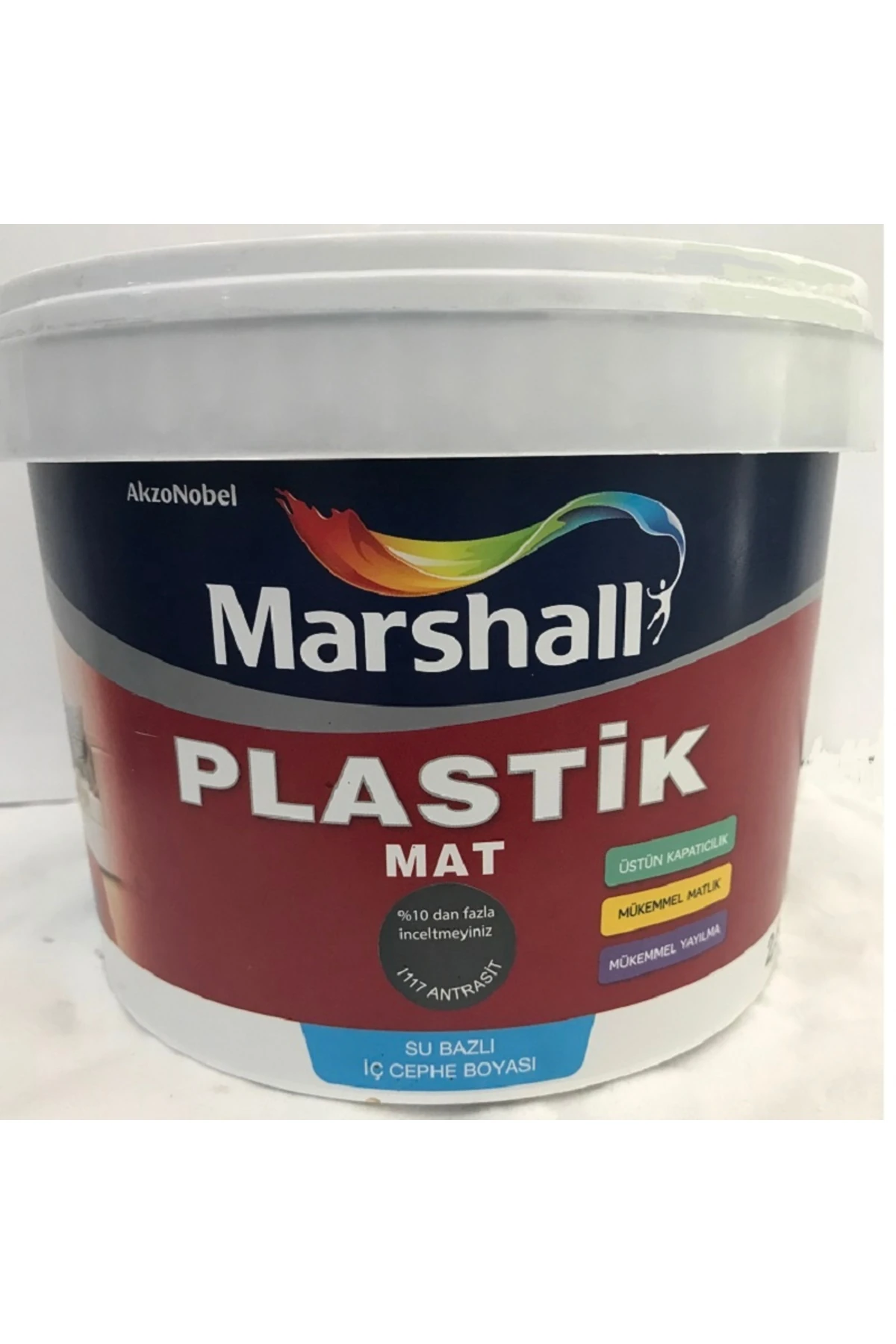 Plastik Mat Silinebilir Iç Cephe Boyası Antrasit 2,5 Lt