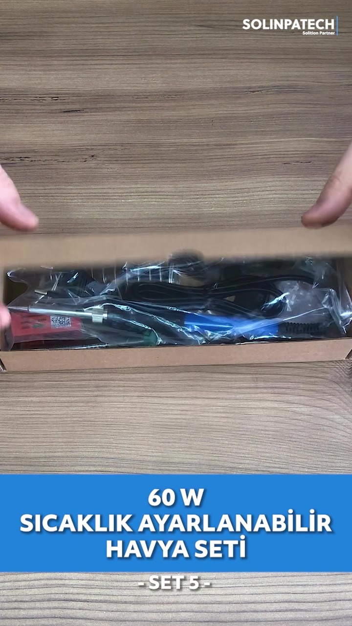 60w Sıcaklık Ayarlı Kalem Havya Stand Lehim Bant Lehim Pastası Seti
