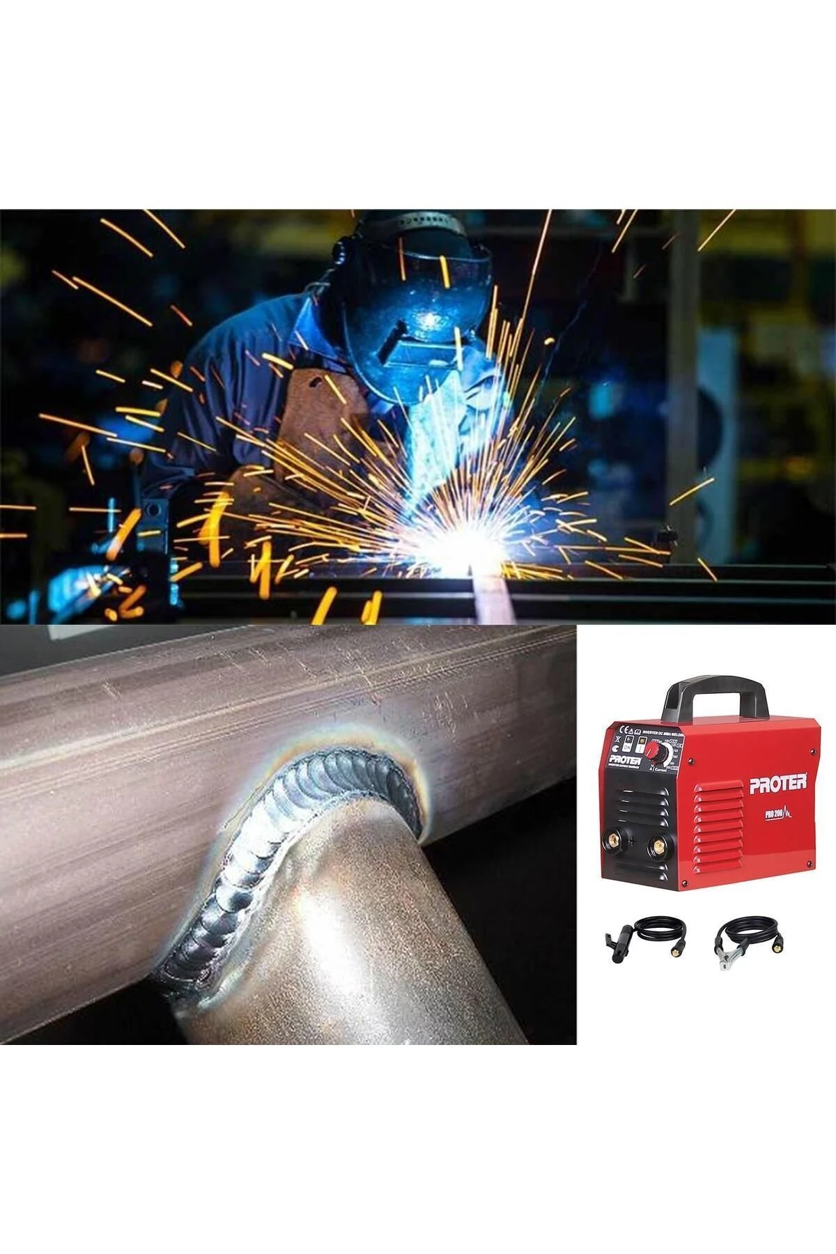 İnverter Kaynak Makinası PRO200 Demir Metal Birleştirme Kaynak Makina 200 A 6.5 KW Elektrot