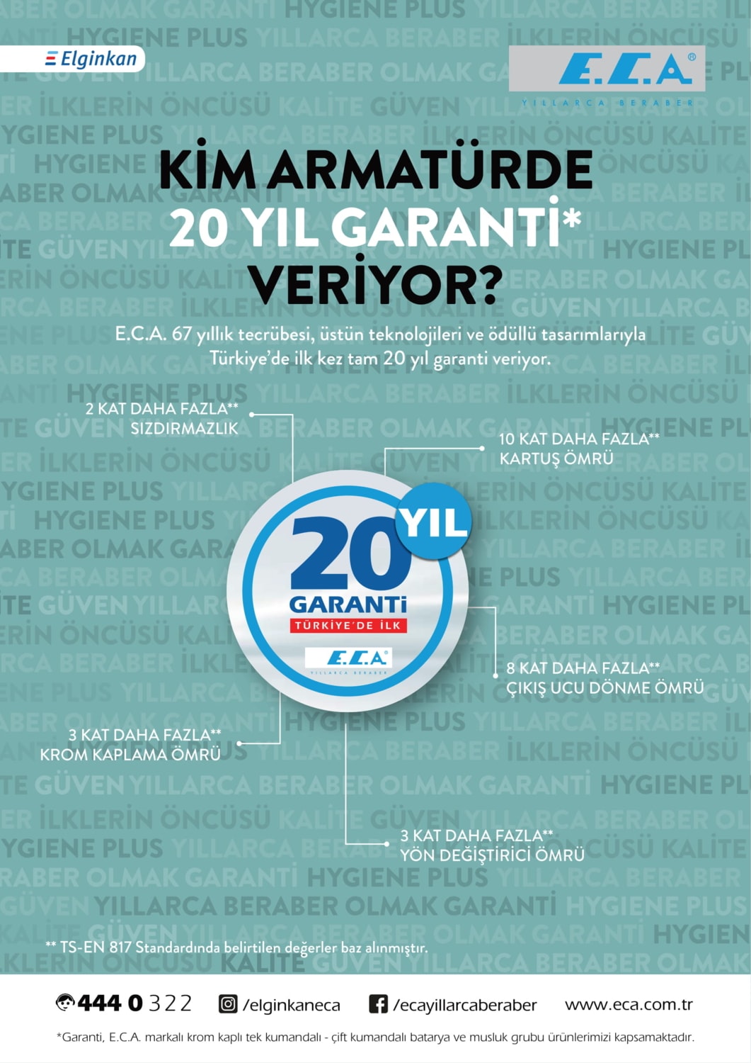 Eca Niobe Aplike Mutfak Eviye Bataryası 102107270 20 Yıl Garantili E.c.a.