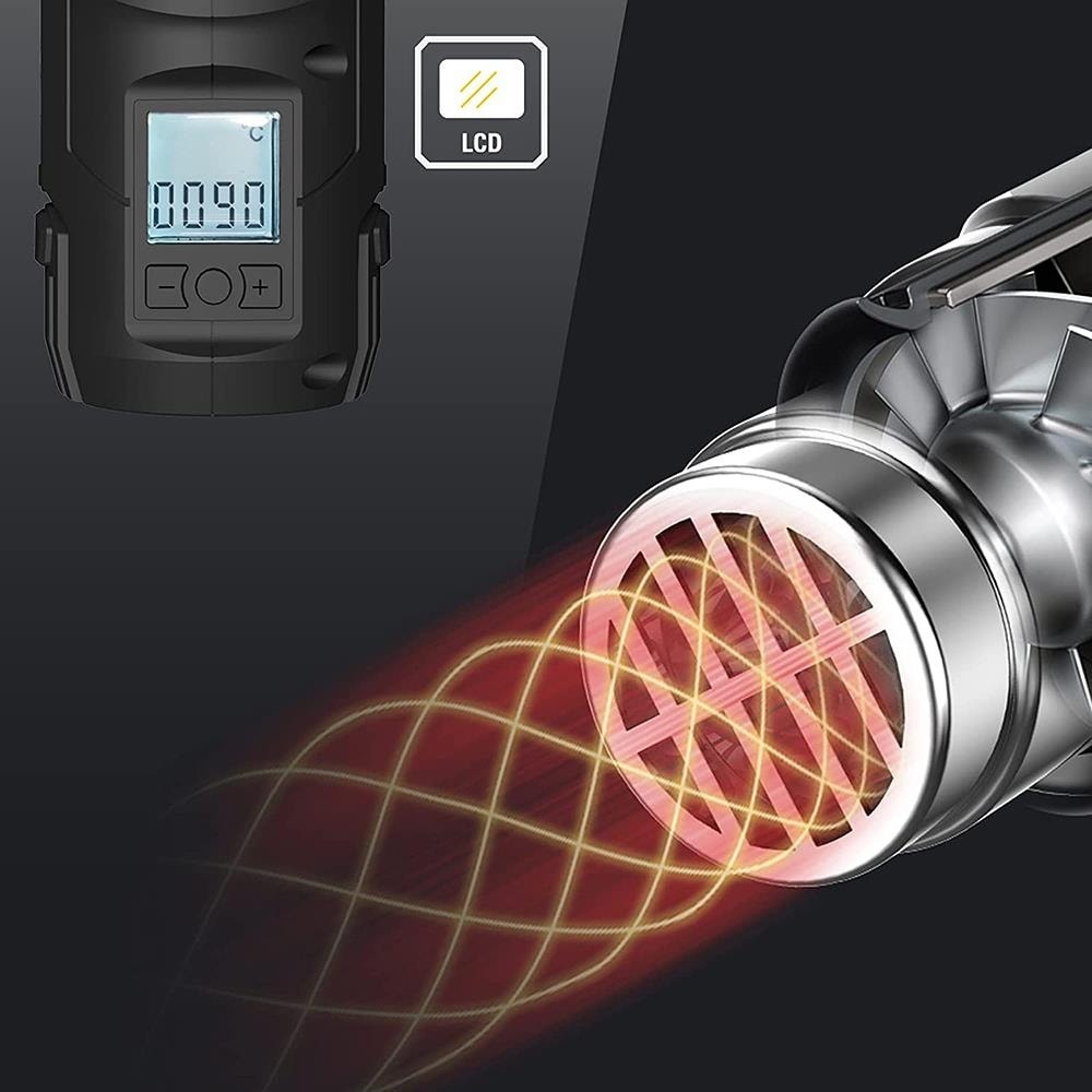 DX87 2000WATT Dijital Göstergeli Profesyonel Sıcak Hava Tabancası + 5 Adet Aksesuar