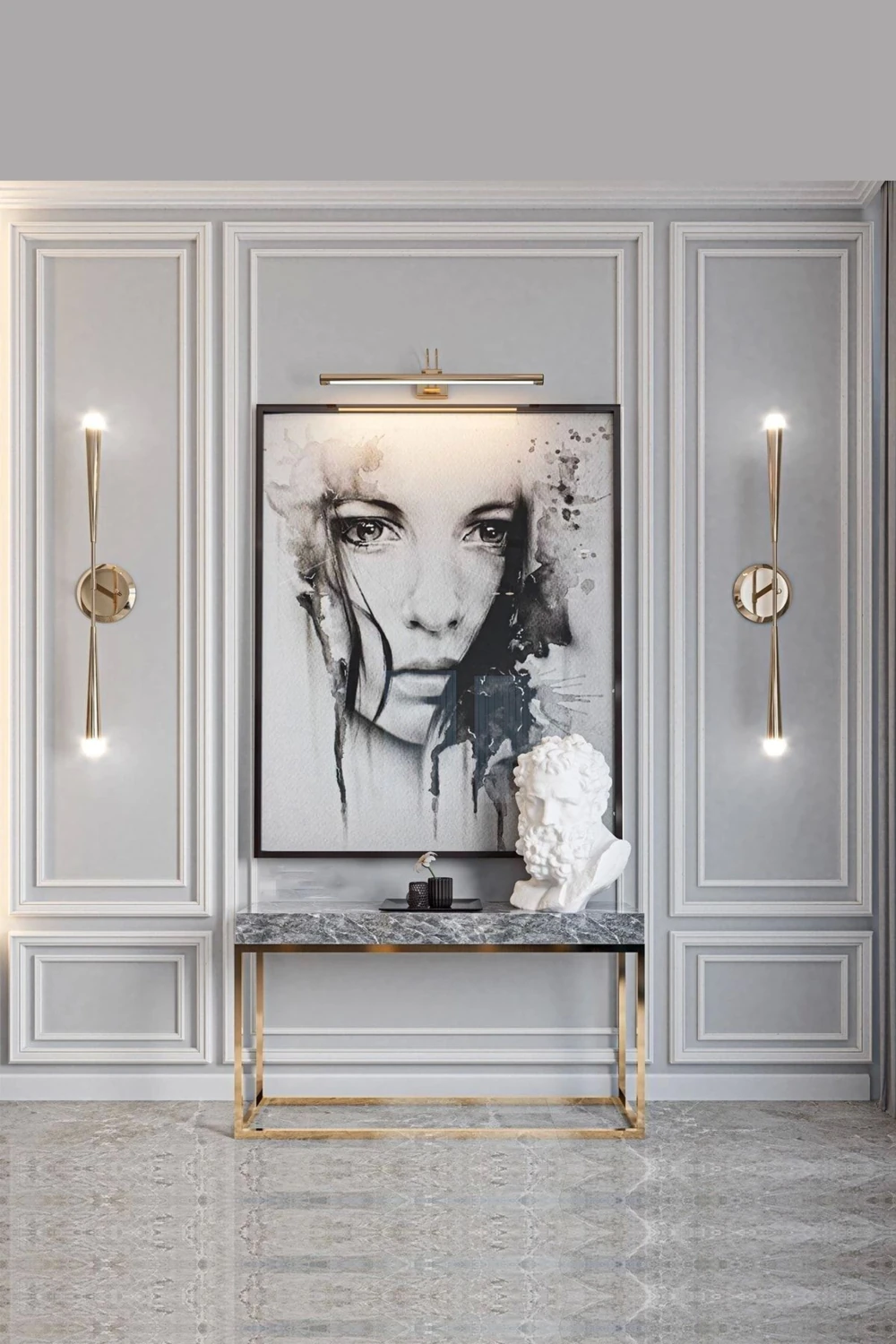 Dekoratif Boyanabilir Duvar Çıtası Kesi mli Hazır Paket-Duvar Dekorasyon 2513-4020