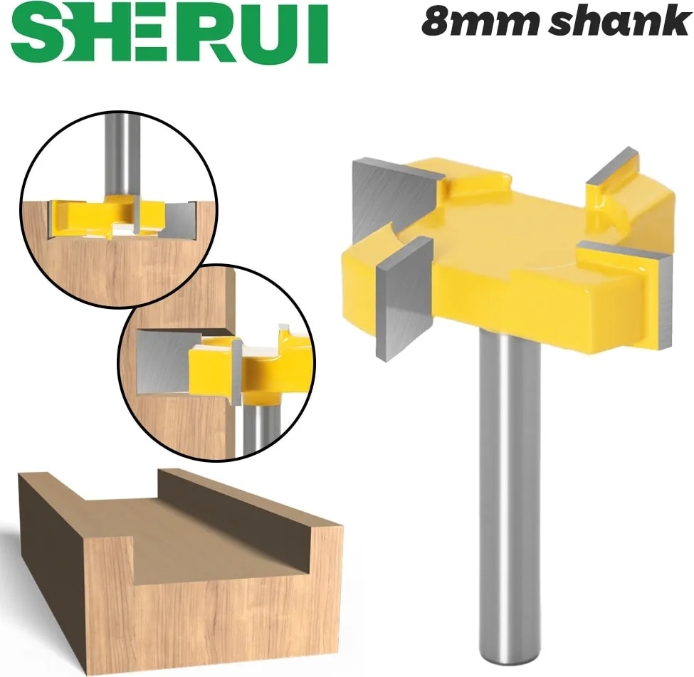 Z4-6X40X6.35 1 Adet 8mm Shank 4 Kenar T Tipi Planya Kesici Ağaç Işleme Aleti Freze Uçları Ahşap Endüstriyel Sınıf Freze Kesici Planya (Yurt Dışından)