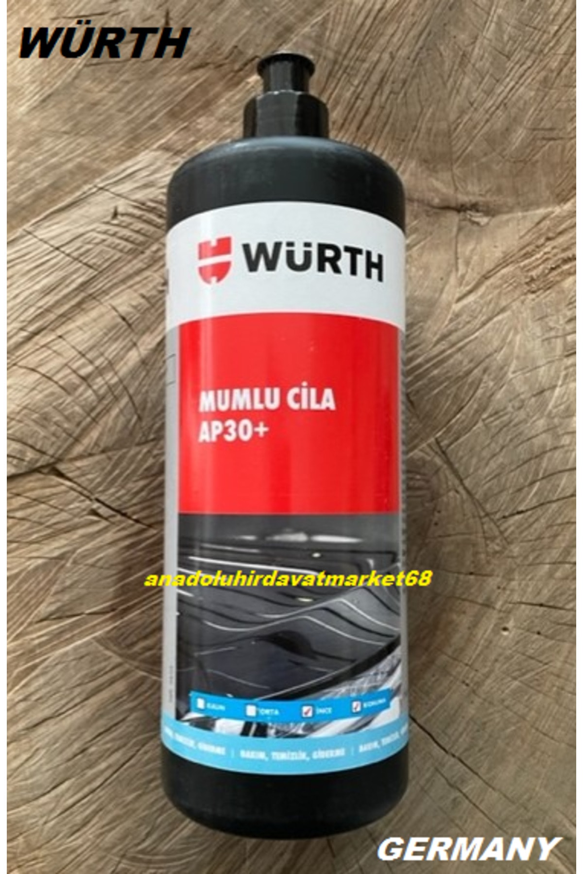 WÜRTH POLİSAJ CİLASI MUMLU OTO CİLASI MUMLU PARLATICI CİLA 1LİTRE
