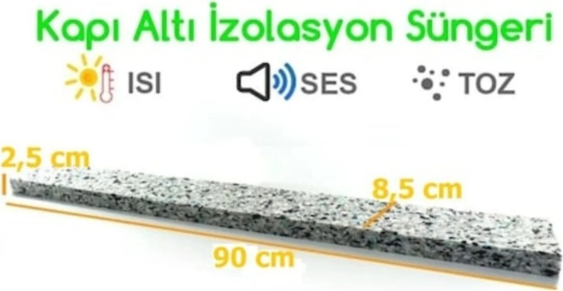 Yapışkanlı Kapı Altı Isı Yalıtım Süngeri Eşik Süngeri 2 Adet