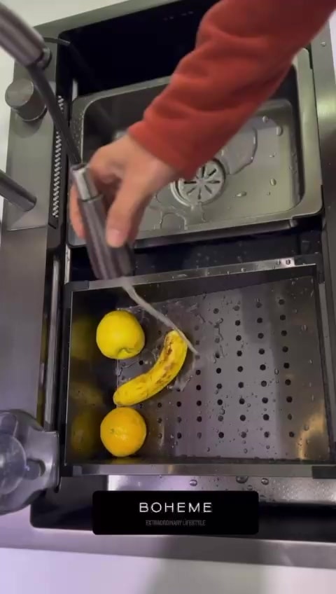 Teknolojik Eviye Seti Şelale, Çelik Batarya Mutfak Evyesi 3 Fonksiyonlu Bataryası Dahil