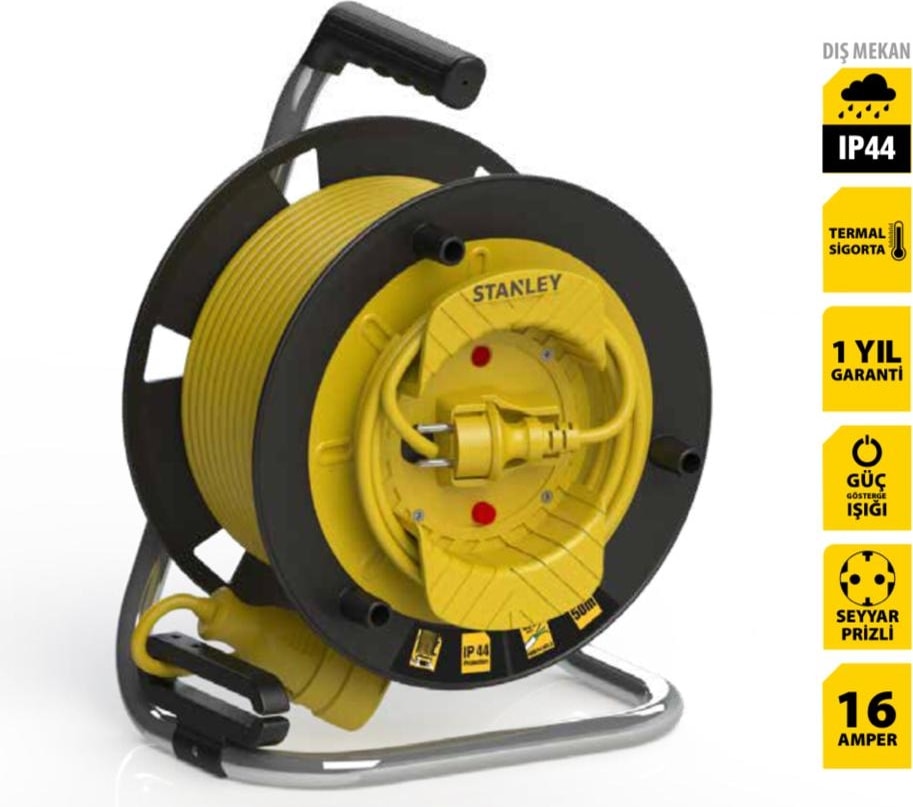 Profesyonel Makaralı Kablo St-G Serisi Termikli IP44 1 Soketli 35 Metre 3x1.5mm