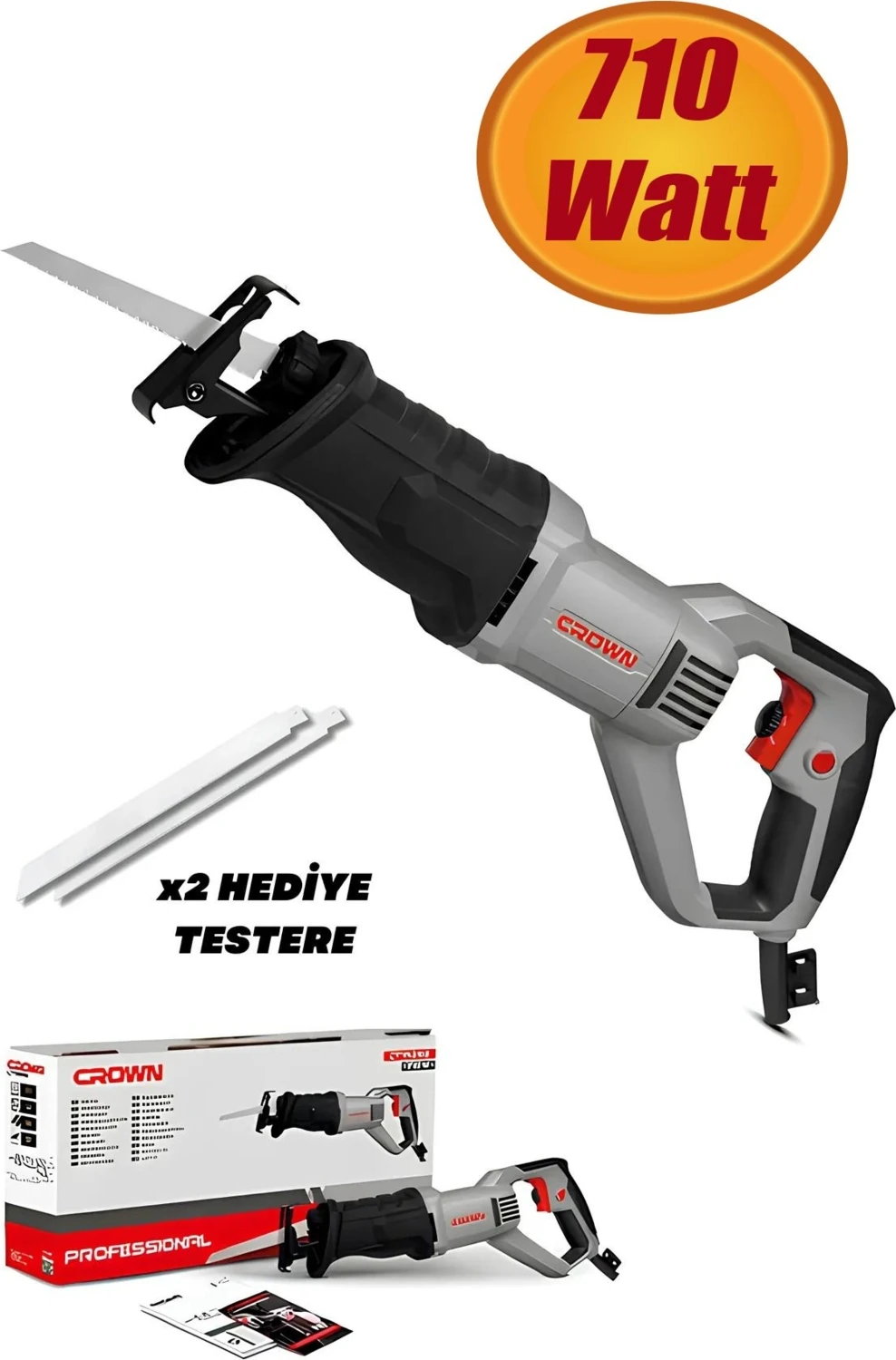 CT15258 Ahşap Metal Et Kemik Kesme Tilki Kuyruğu Testere 710W 110 Mm.