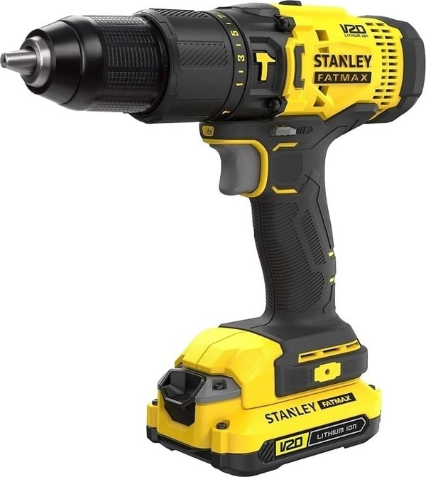 STANLEY 18V 2.0 Ah V20 Li-Ion Çift Akülü, Kömürlü Darbeli Matkap