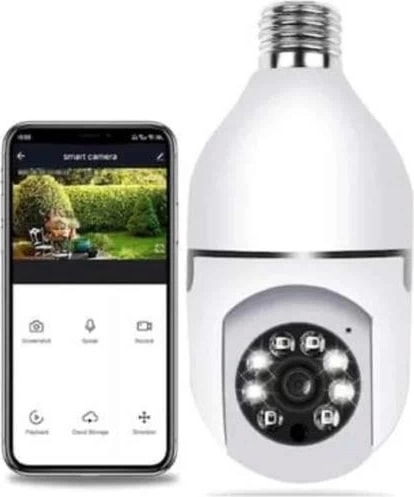 Akıllı Kamera Wifi Kamera Duylu Ampul Görünümlü 360 Derece Dönebilen Ev Kamerası