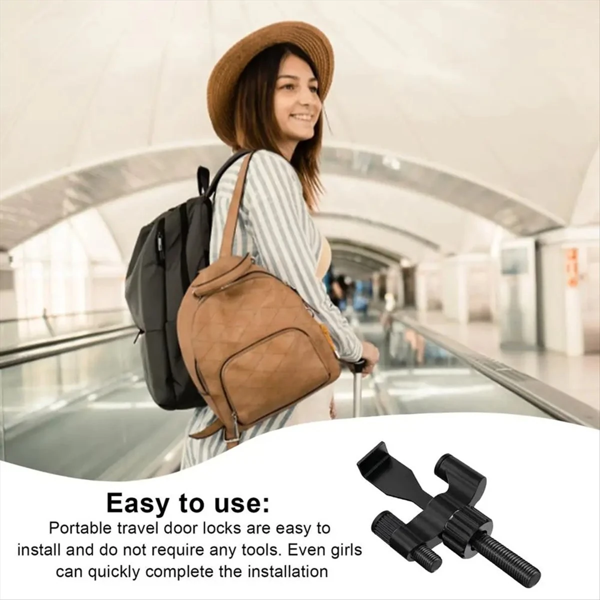 Kapı Kilidi Seyahat Küçük Çelik Kapı Kilidi Otel Odası Ev Güvenlik Kilidi Kilit Ayarlanabilir Kapı Durdurucuları Kapı Güvenliği B (Yurt Dışından)