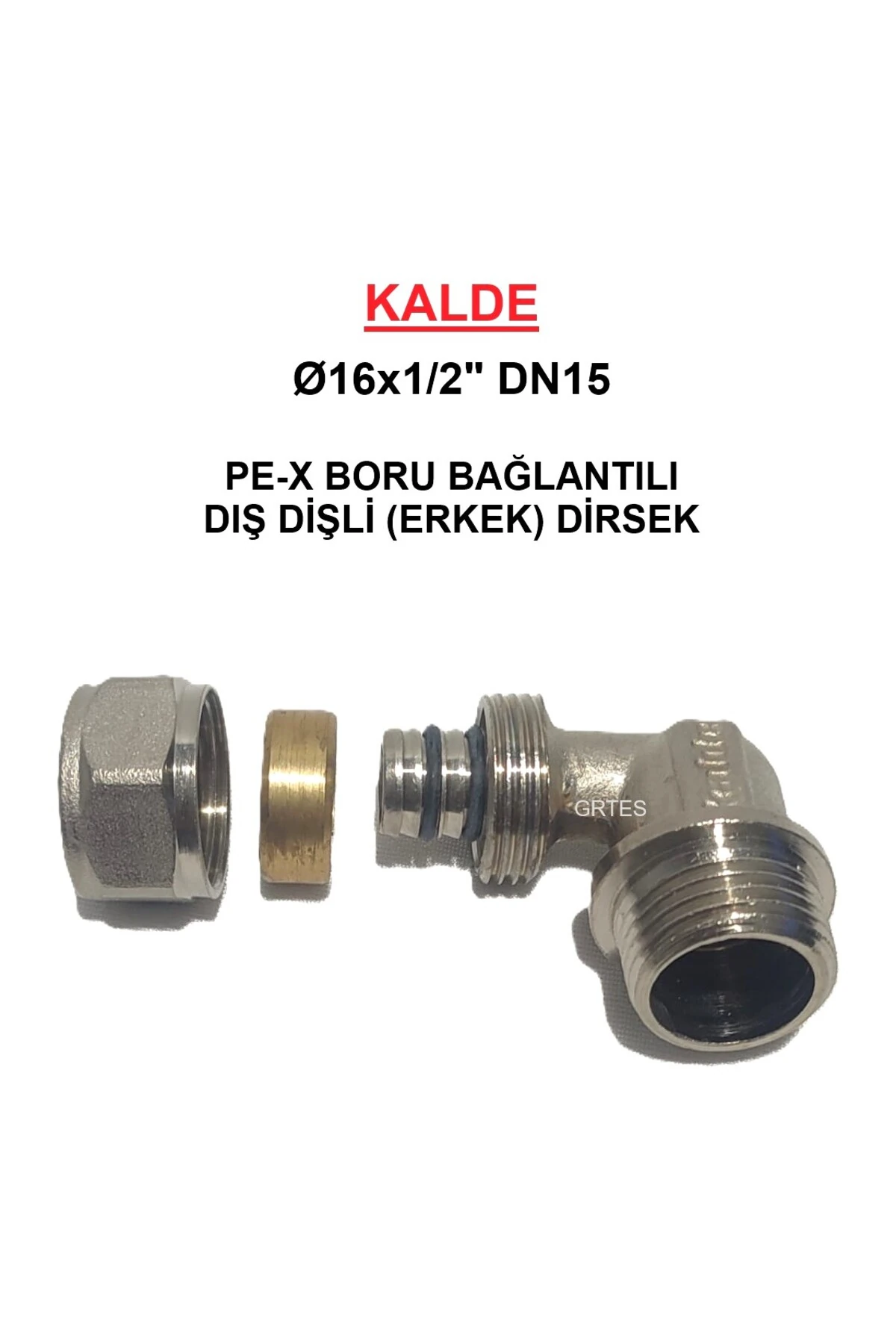 Ø16x1/2" Pex Dirsek Dış Dişli - Erkek (Mobil Sistem Bağlantı Parçası)