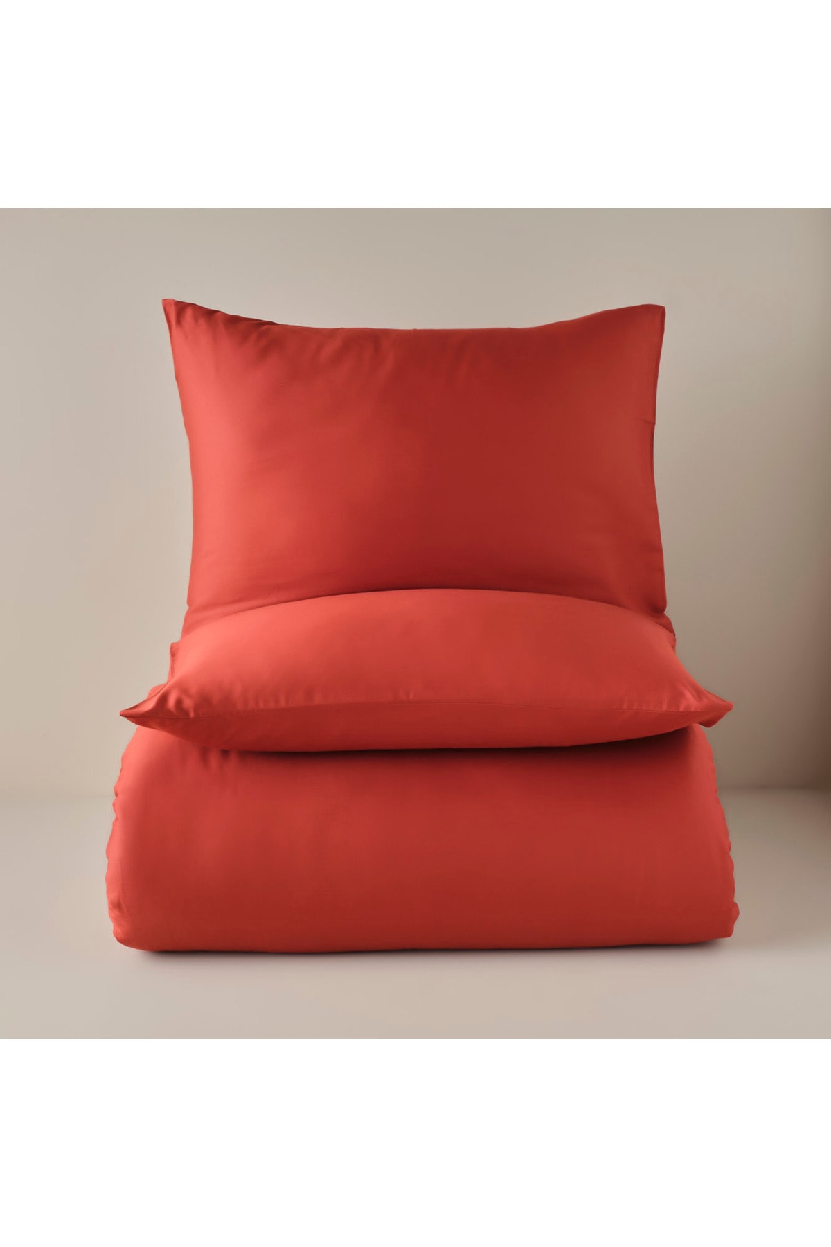 %100 Pamuk Saten Supreme Basic Super King Size Nevresim Seti Kiremit (260x240 cm)