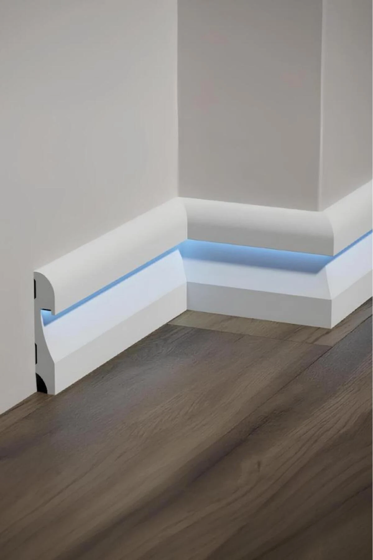 16 Adet 11,5cmx240cm 38 Metre Polimer Beyaz Ledli Süpürgelik Salon Ev ...